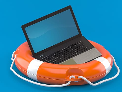Affiliated Blogs Laptop with buoy