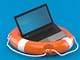 Affiliated Blogs Laptop with buoy